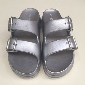 Women’s J Slides EVA NYC in Silver
